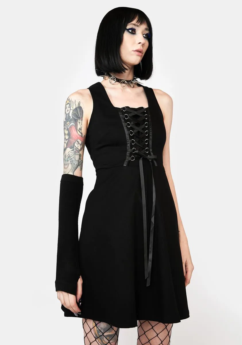 Laced Bodice Goth Pinafore Dress sold by Dolls Kill product image thumbnail 2