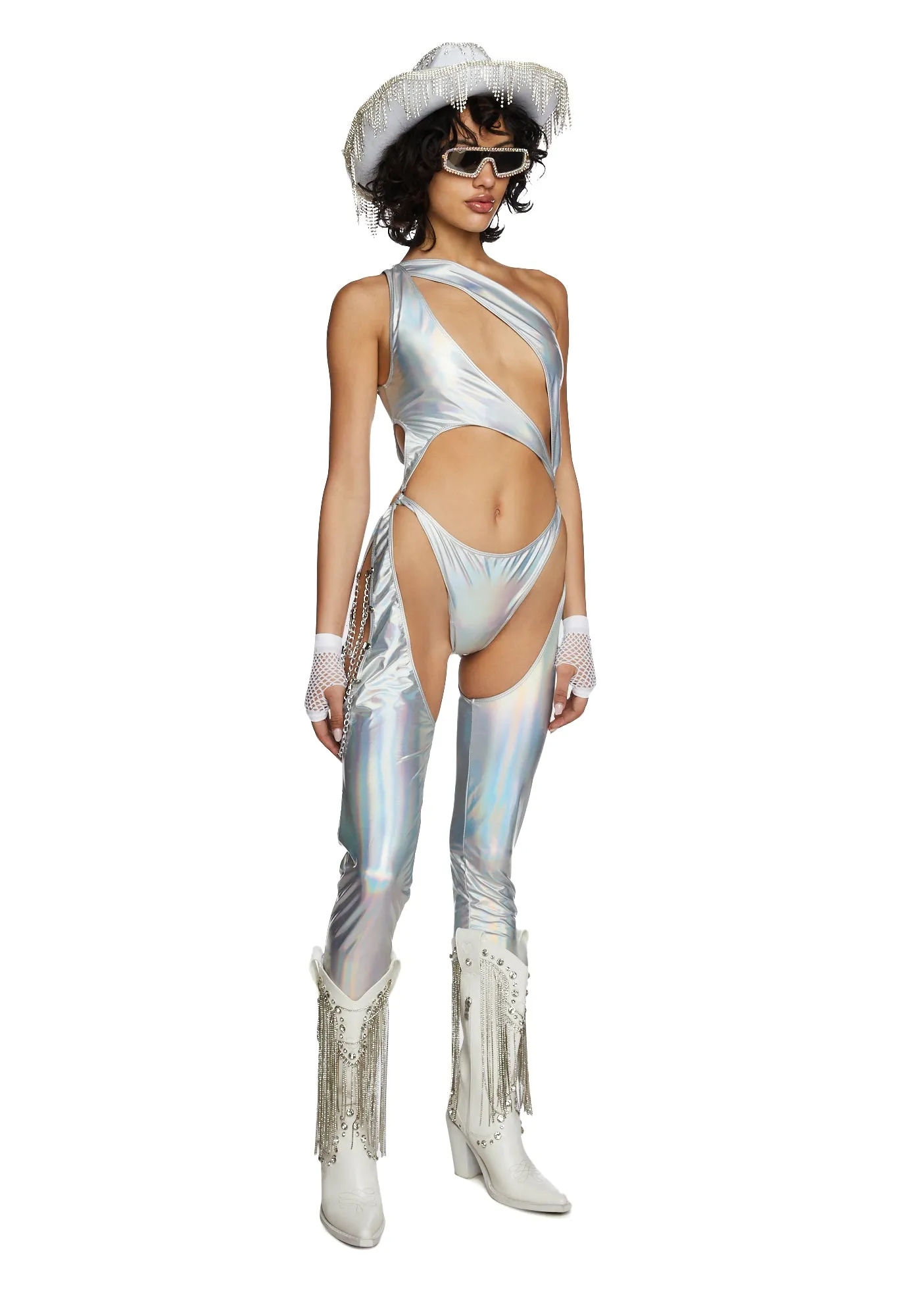Prism Moonwalk Cut-Out Catsuit sold by Dolls Kill product image thumbnail 5