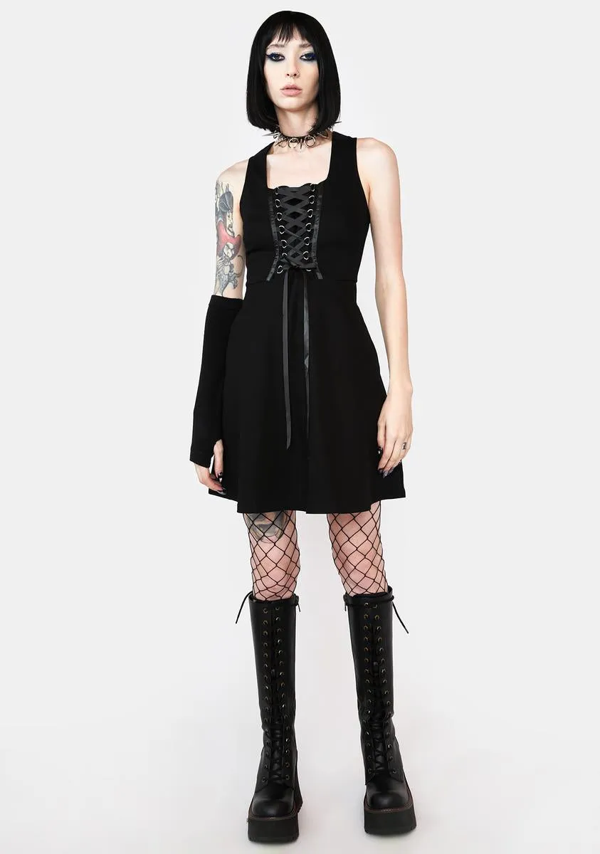 Laced Bodice Goth Pinafore Dress sold by Dolls Kill product image thumbnail 3