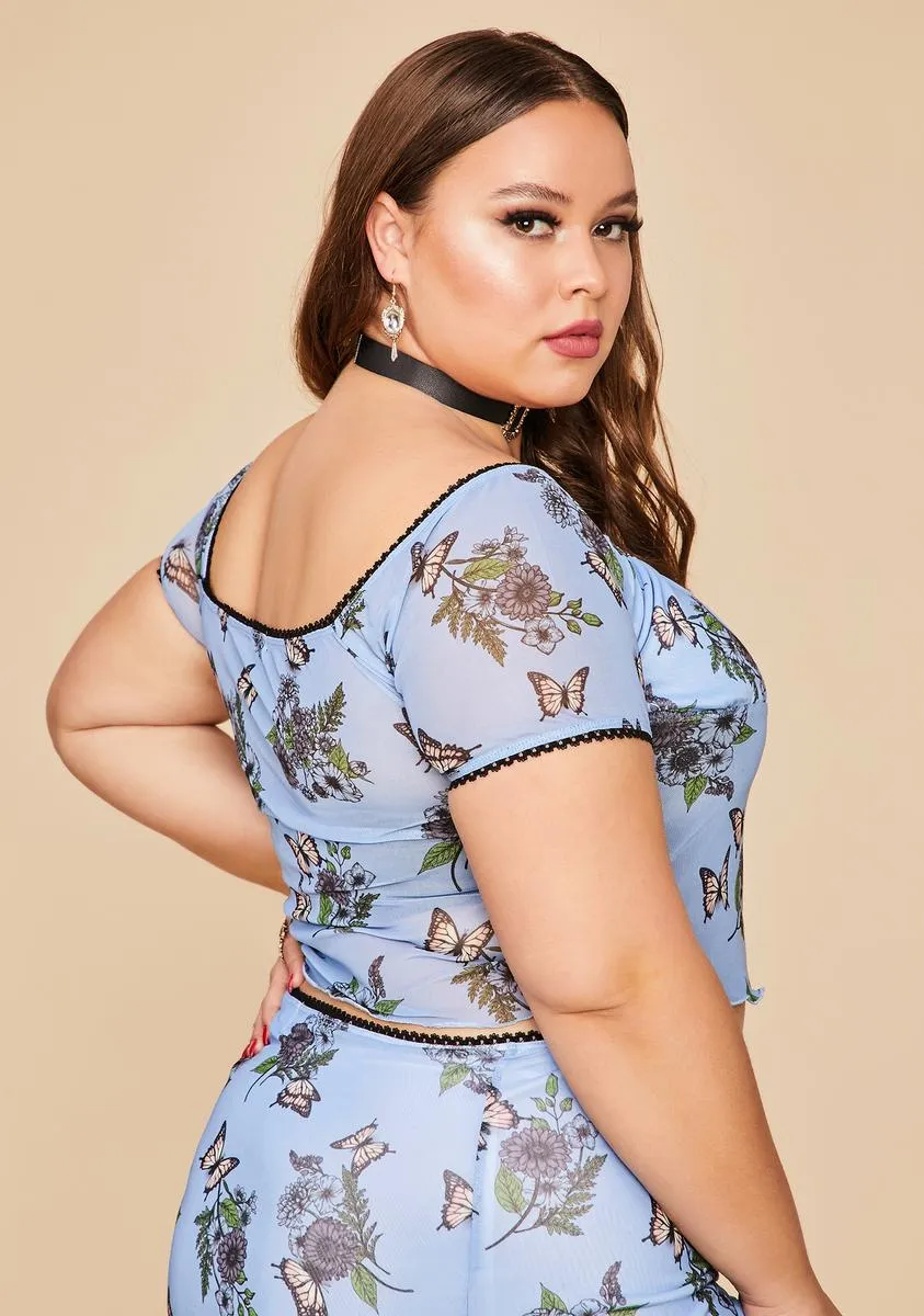 So Scenic Vision Mesh Crop Top sold by Dolls Kill product image thumbnail 4