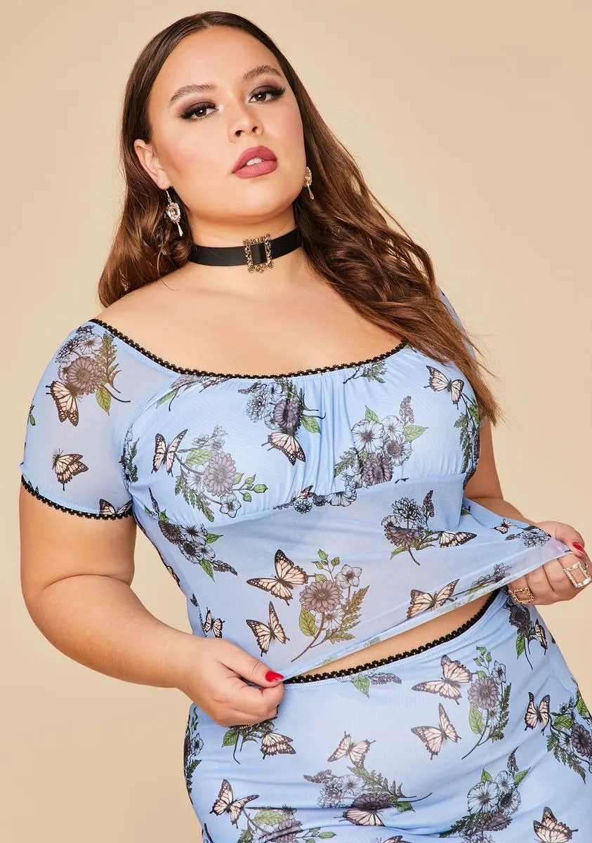 So Scenic Vision Mesh Crop Top sold by Dolls Kill