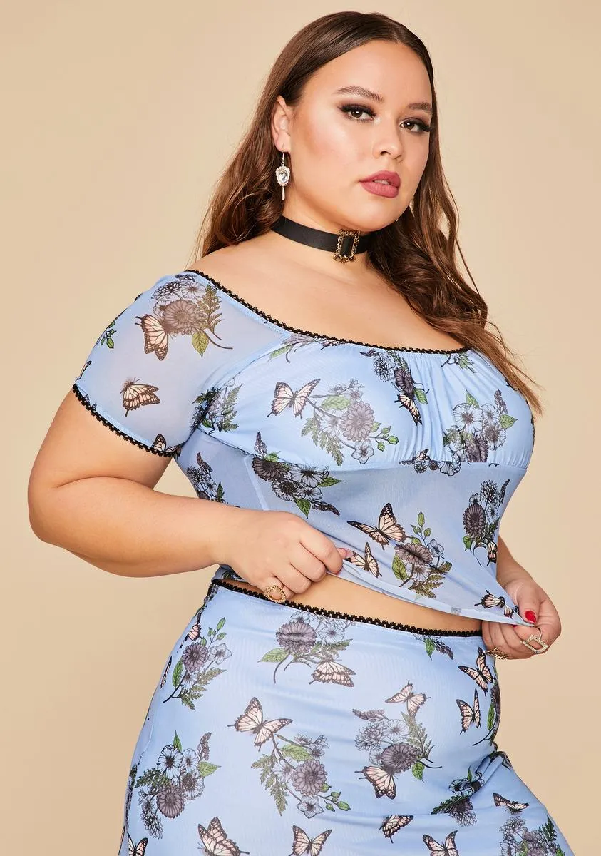 So Scenic Vision Mesh Crop Top sold by Dolls Kill product image thumbnail 2