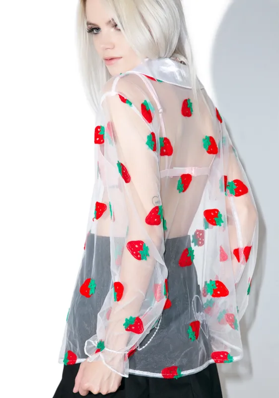 Strawberry Pie Sheer Blouse sold by Dolls Kill