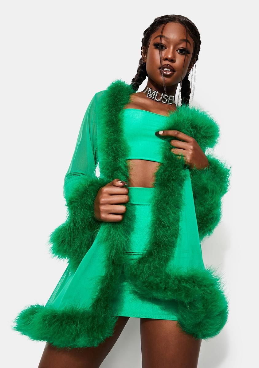 Poison Ivy Feather Robe sold by Dolls Kill