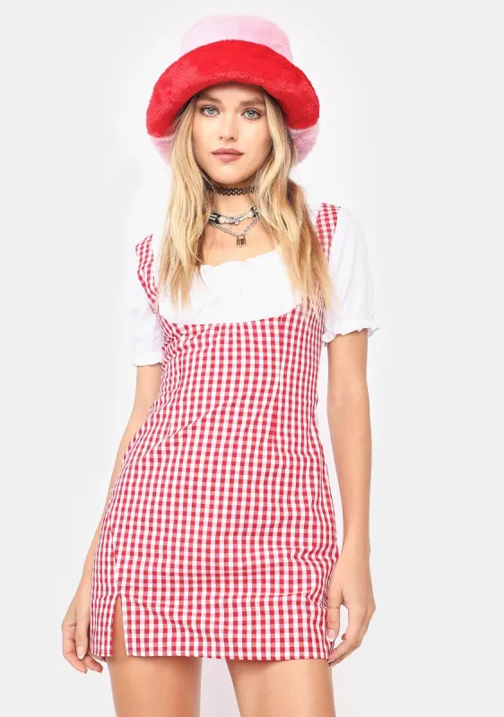 Cherished In Paris Underbust Gingham Dress sold by Dolls Kill