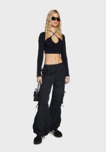 Black Sira Crop Top sold by Dolls Kill