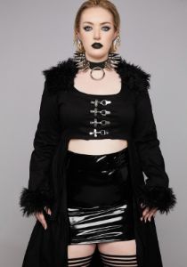 Plus Give Them Grief Duster Coat sold by Dolls Kill