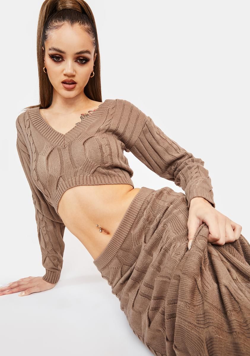 Signed And Delivered Knit Skirt Set sold by Dolls Kill