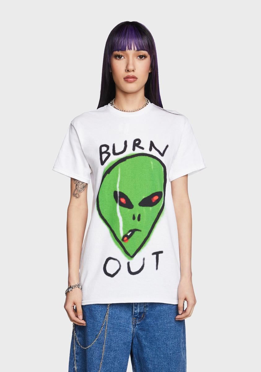 Burn Out Alien Graphic Tee sold by Dolls Kill