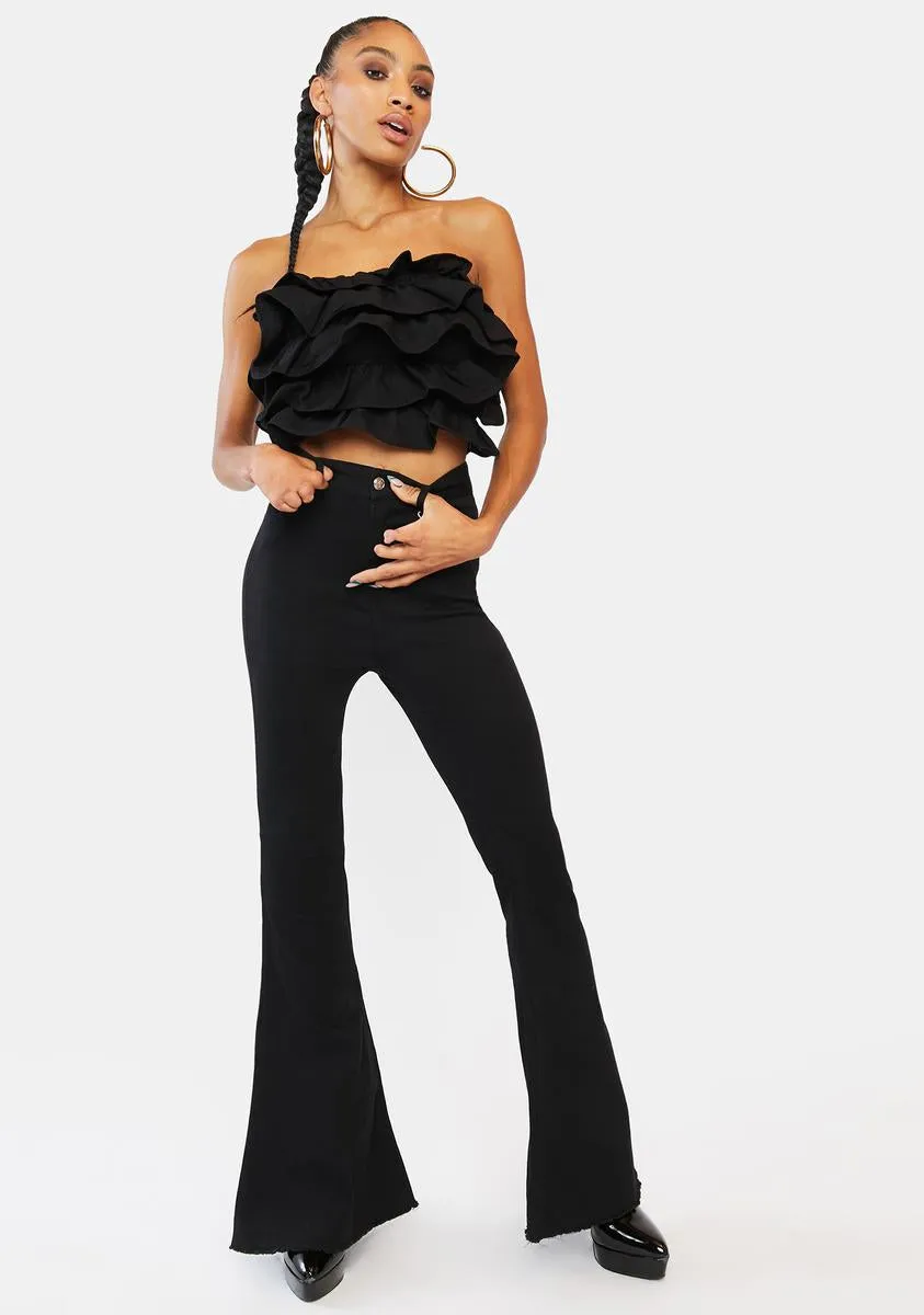 Night By The Beach Ruffle Crop Top sold by Dolls Kill product image thumbnail 3