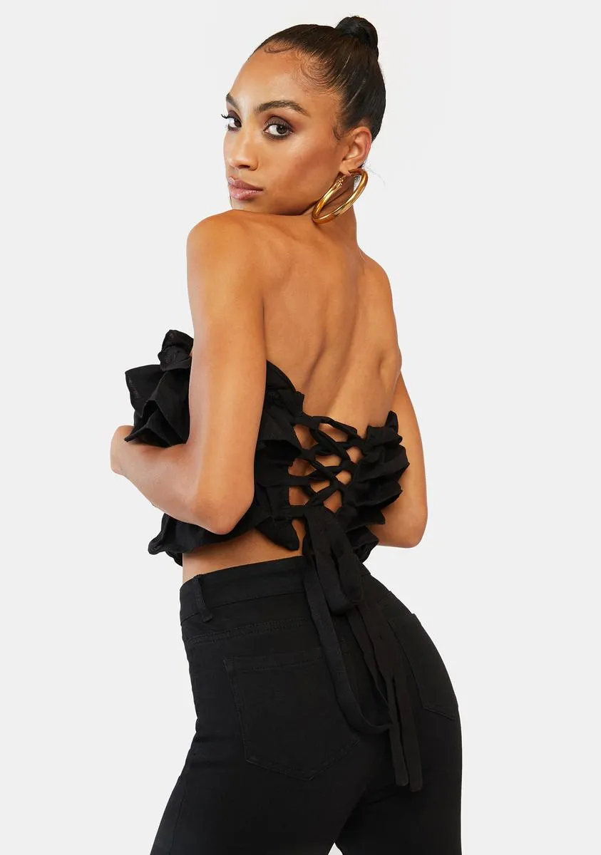 Night By The Beach Ruffle Crop Top sold by Dolls Kill product image thumbnail 4