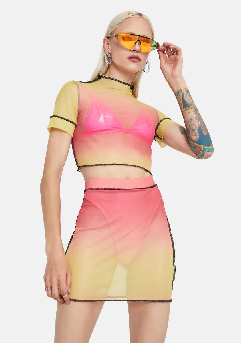 Crush Attention Needed Mini Skirt Set sold by Dolls Kill