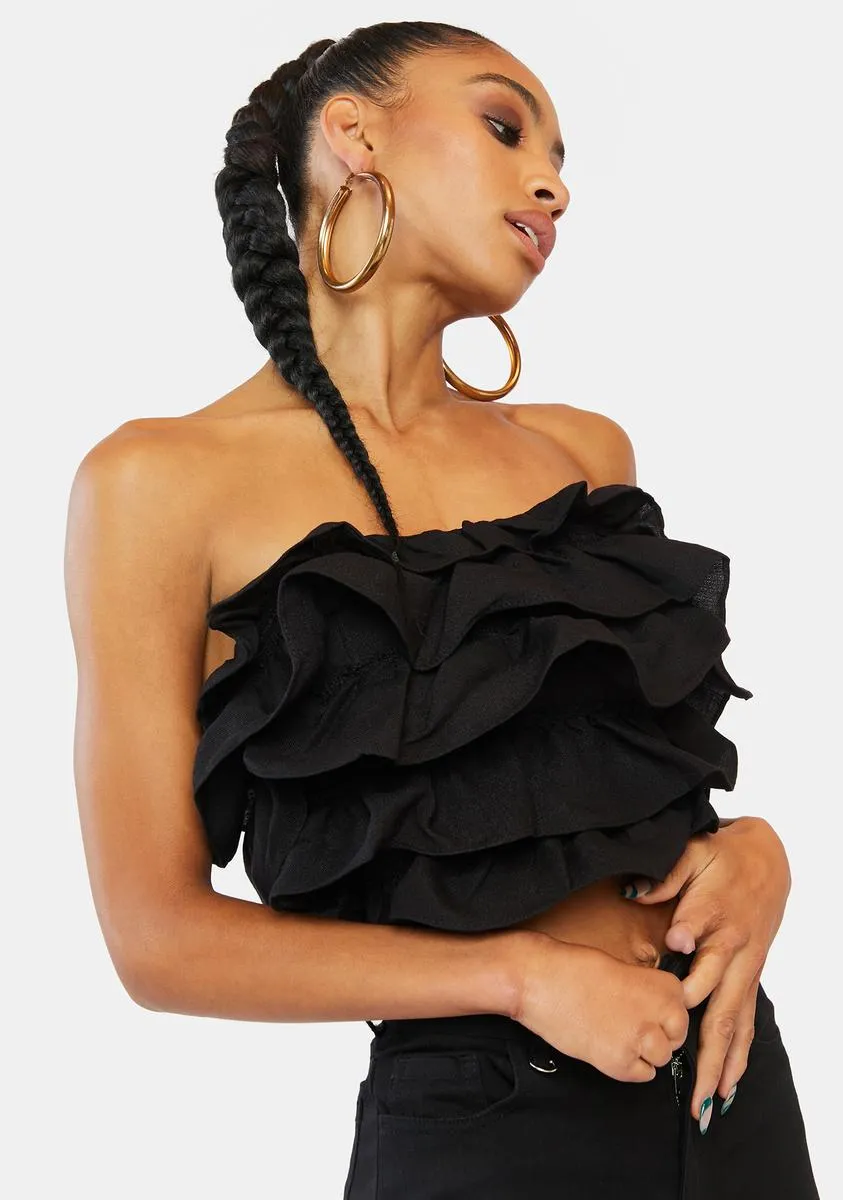Night By The Beach Ruffle Crop Top sold by Dolls Kill product image thumbnail 2