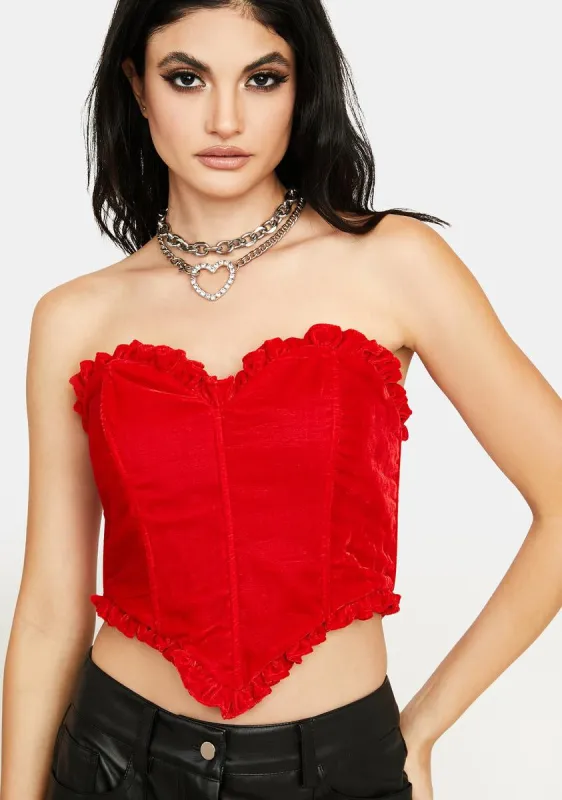 Velvet Heart Shaped Bustier Top sold by Dolls Kill