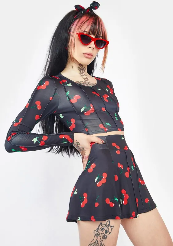 Sweet Serenity Cherry Skirt Set sold by Dolls Kill
