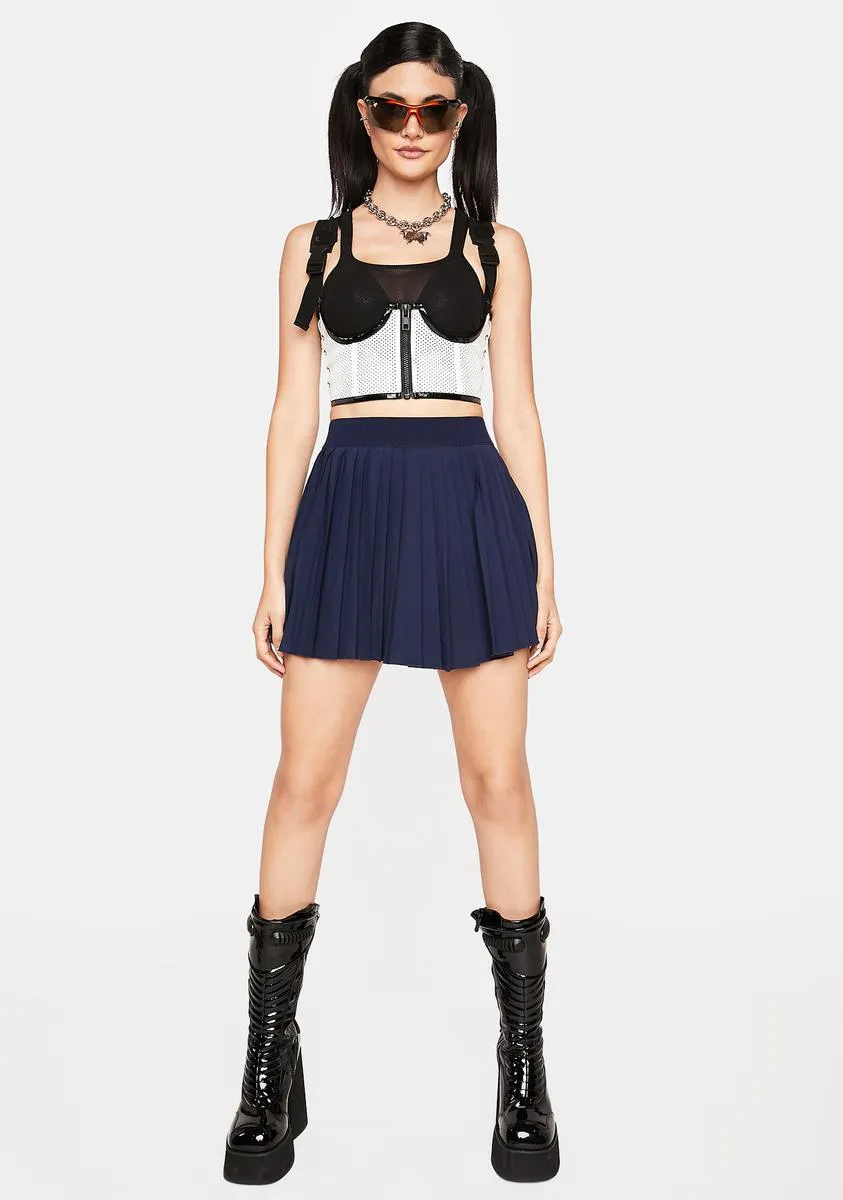 Navy Must Be Nice Pleated Skirt sold by Dolls Kill product image thumbnail 3