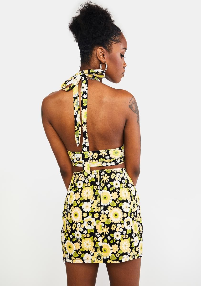 Retro Floral Jica Crop Top sold by Dolls Kill product image thumbnail 4