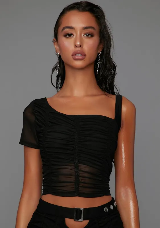 Look At Me Now Asymmetrical Top sold by Dolls Kill