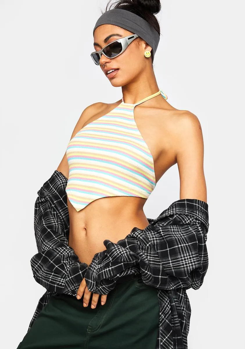 Pastel Striped Halter Top sold by Dolls Kill product image thumbnail 2