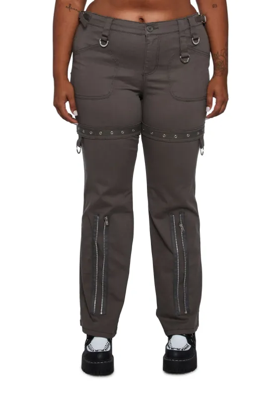 Plus Super Eyelet Low Waist Pants sold by Dolls Kill