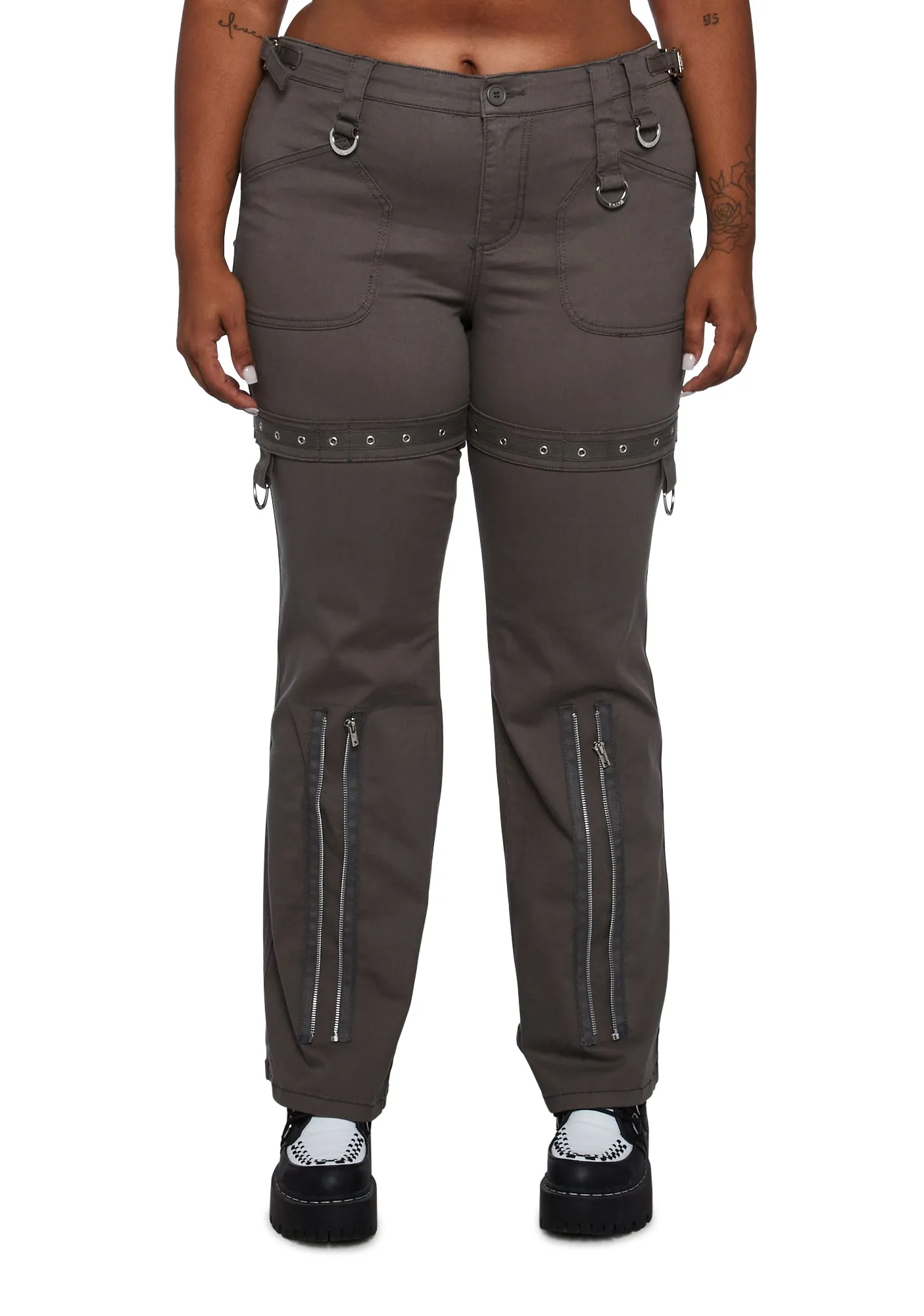 Plus Super Eyelet Low Waist Pants sold by Dolls Kill