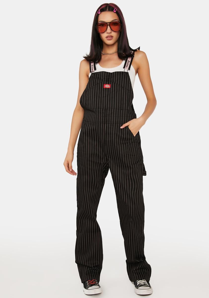 Pink And Black Pinstripe Overalls sold by Dolls Kill product image thumbnail 3