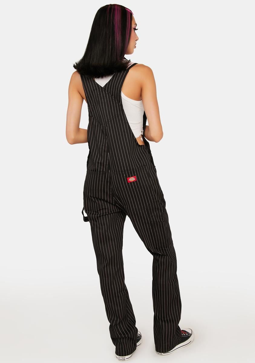 Pink And Black Pinstripe Overalls sold by Dolls Kill product image thumbnail 4