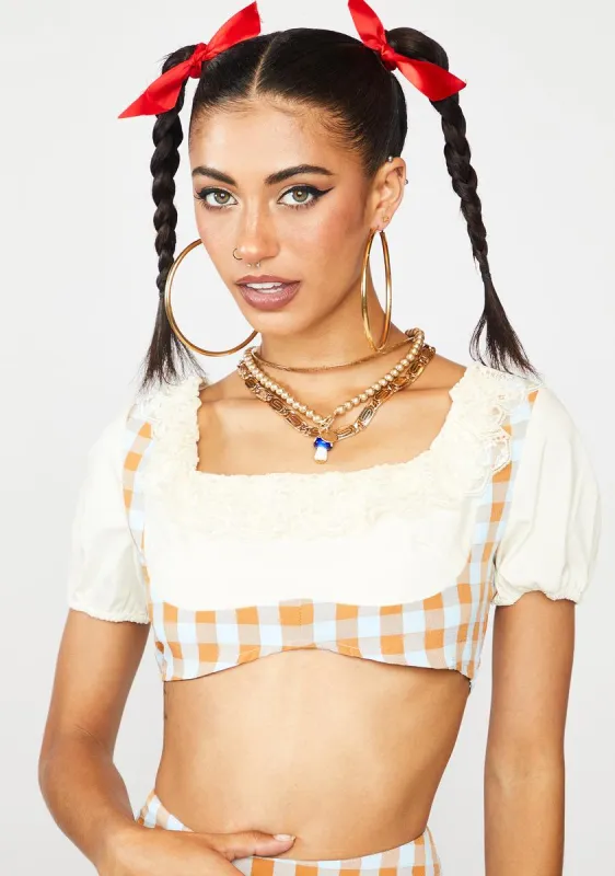 Sunset Chaser Gingham Skirt Set sold by Dolls Kill