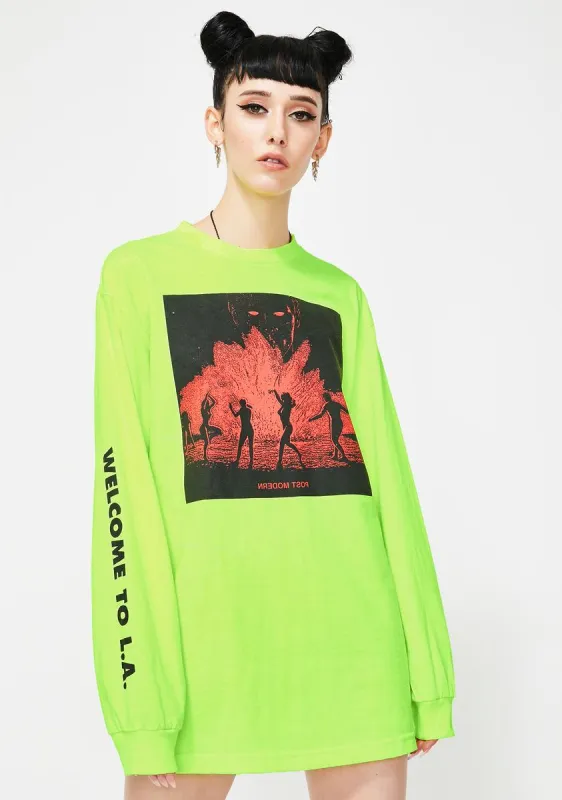Neon Post Modern Long Sleeve Graphic Tee sold by Dolls Kill