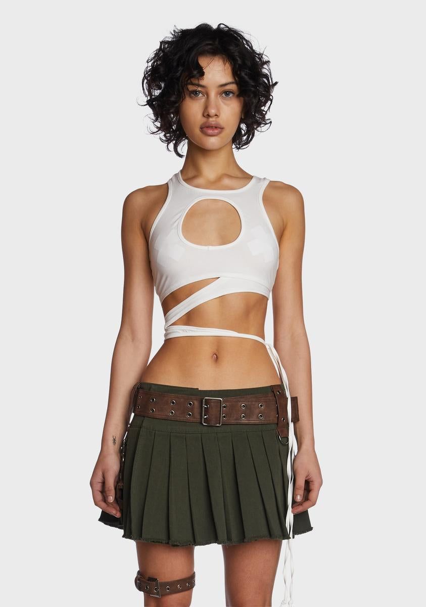 Flanger Layered Wrap Crop Tank sold by Dolls Kill