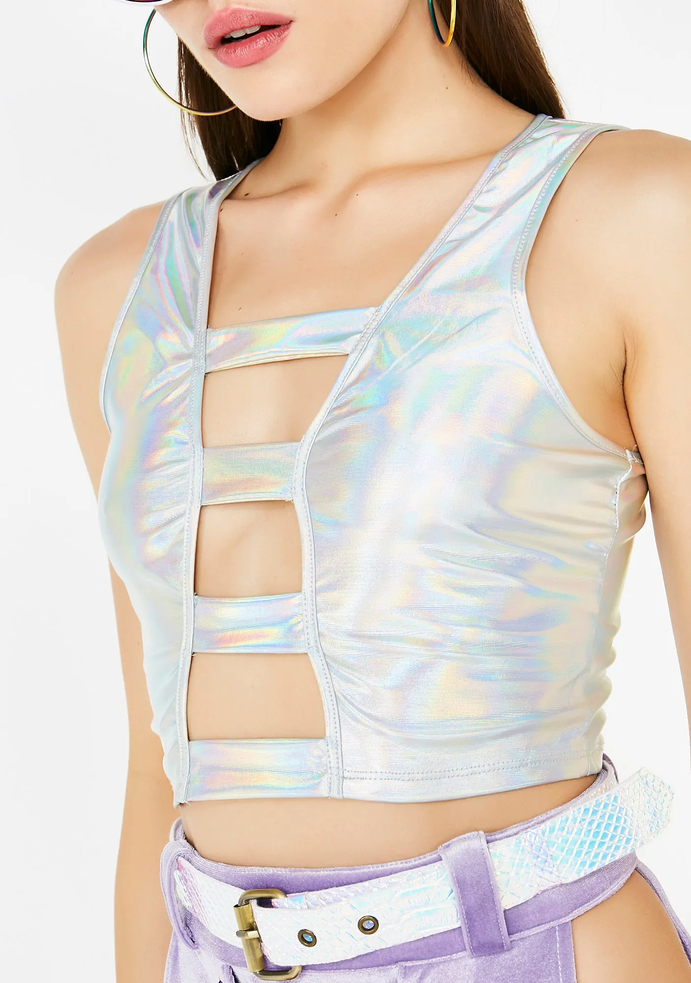 Down To Rave Hologram Top sold by Dolls Kill product image thumbnail 3