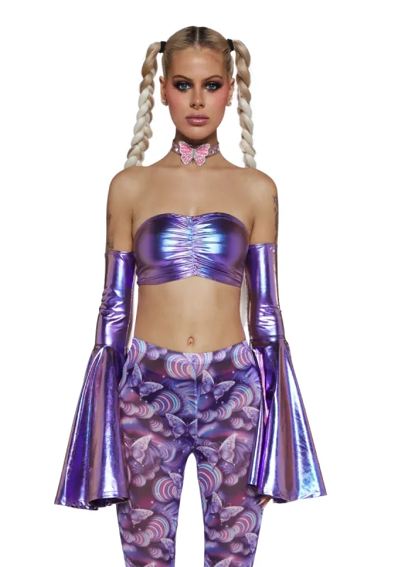 Luminous Love Metallic Tube Top sold by Dolls Kill