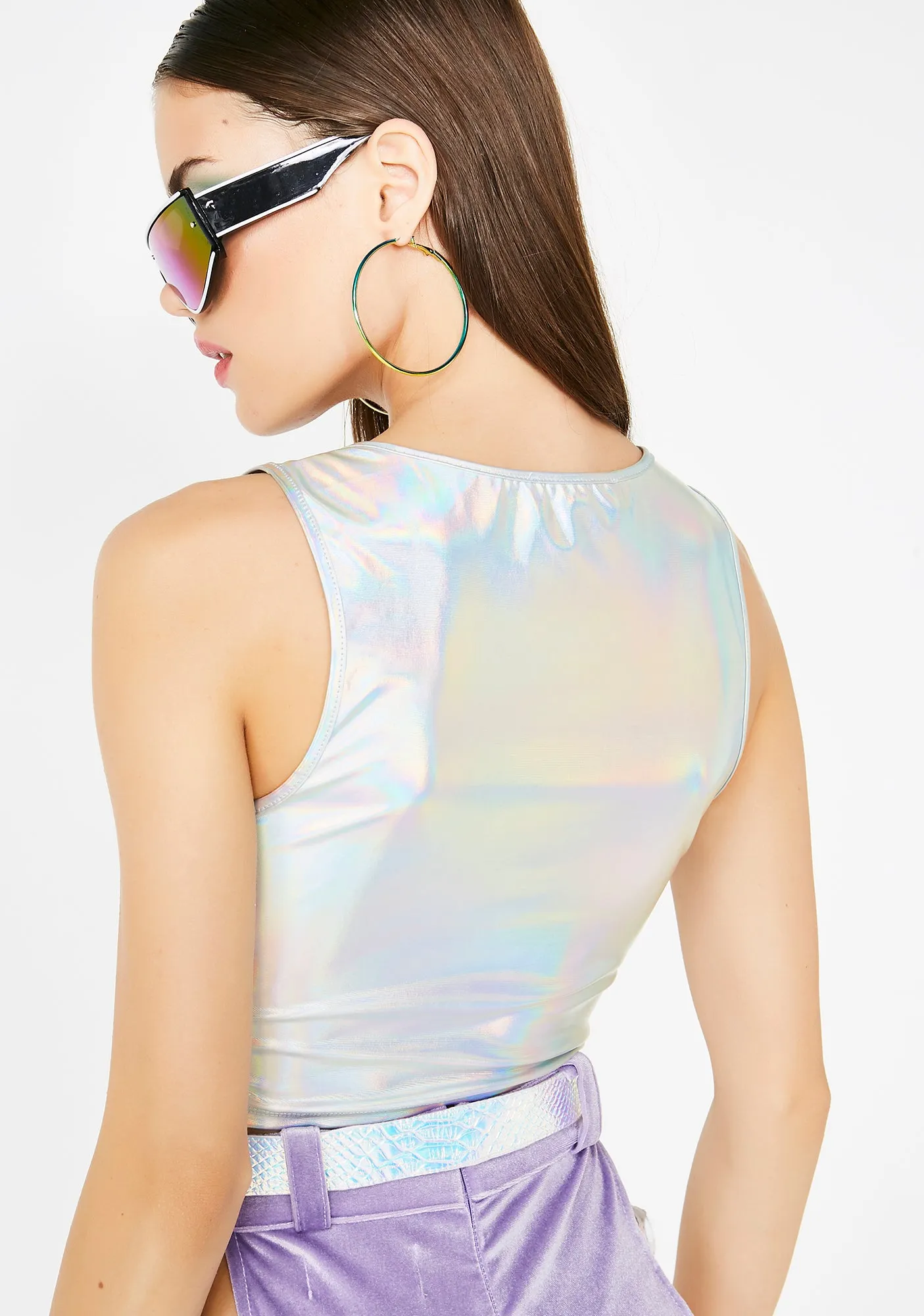 Down To Rave Hologram Top sold by Dolls Kill product image thumbnail 4