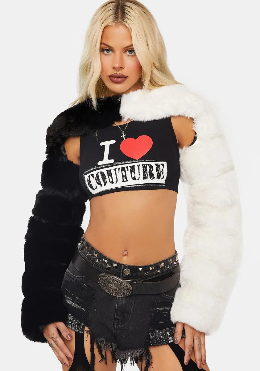 Gallery Faux Fur Shrug sold by Dolls Kill