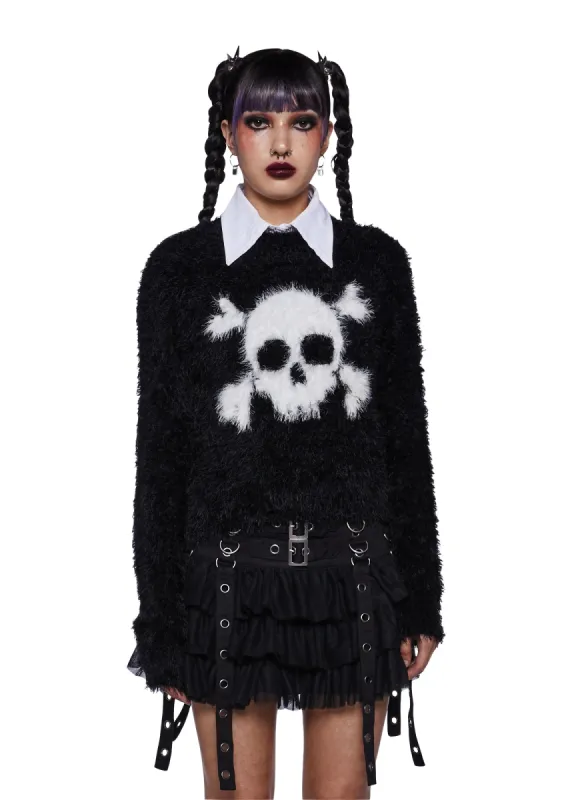 Cursed Cuddler Fuzzy Sweater sold by Dolls Kill