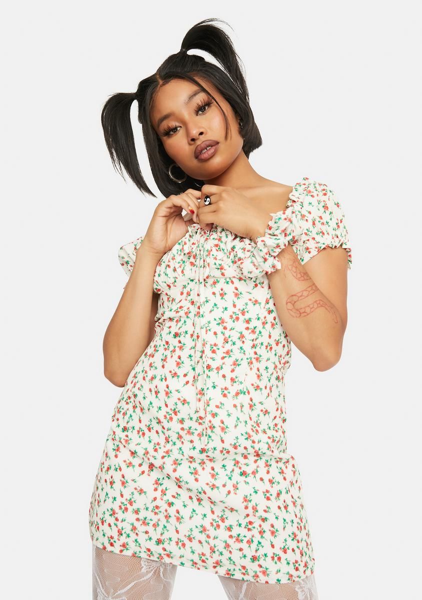 Floral Milkmaid Dress sold by Dolls Kill