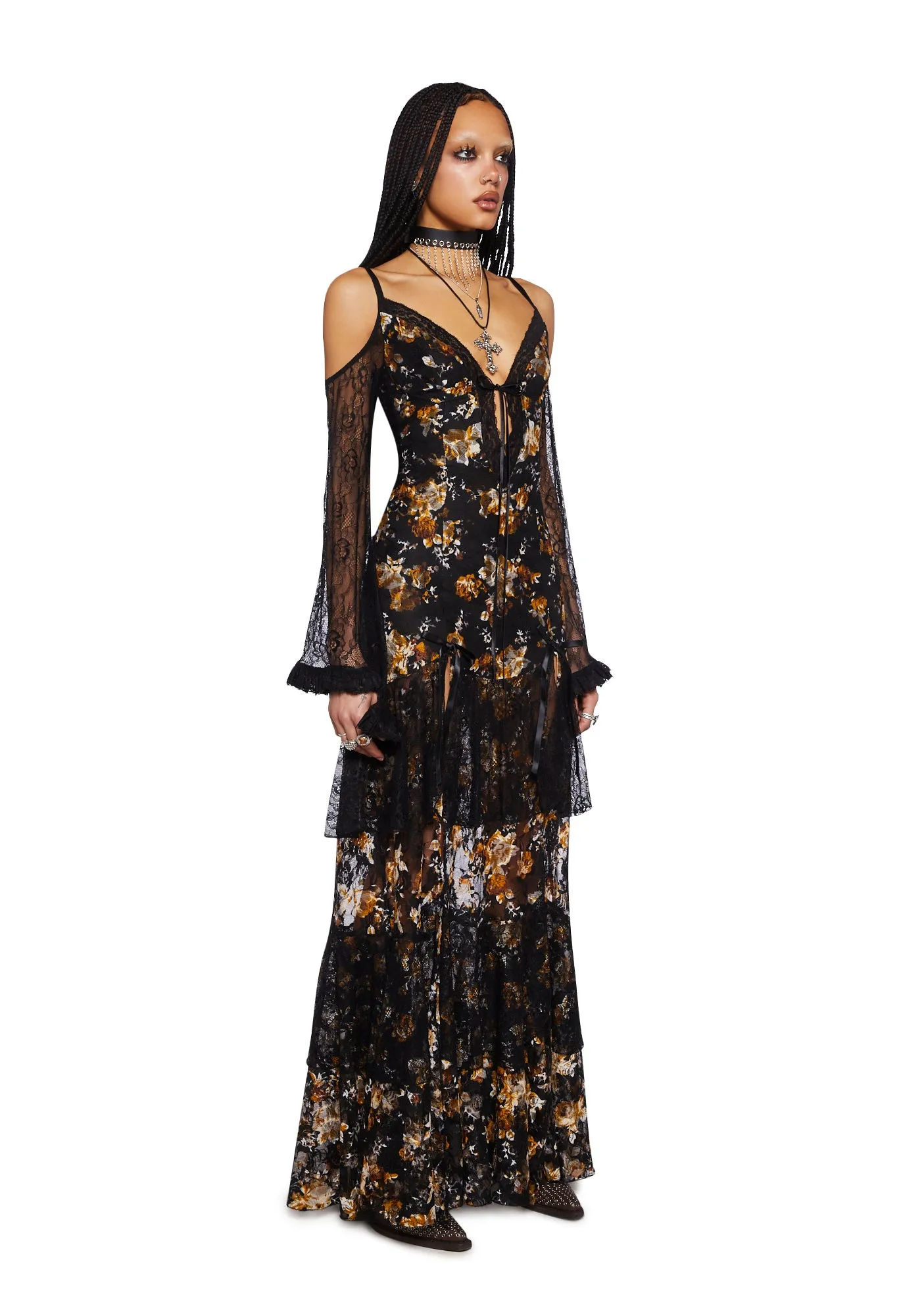 Rosebud Rivera Maxi Dress- Black sold by Dolls Kill product image thumbnail 3