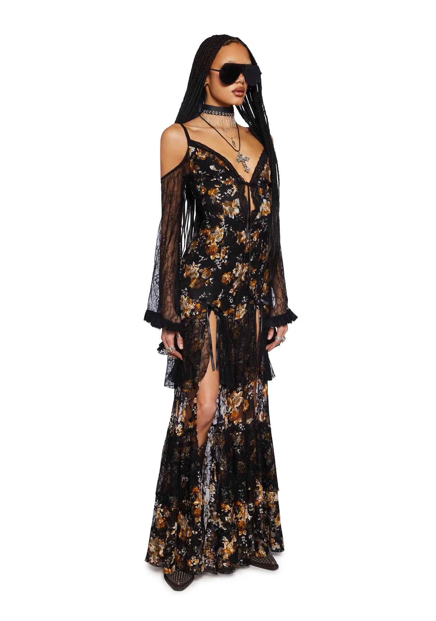 Rosebud Rivera Maxi Dress- Black sold by Dolls Kill product image thumbnail 4
