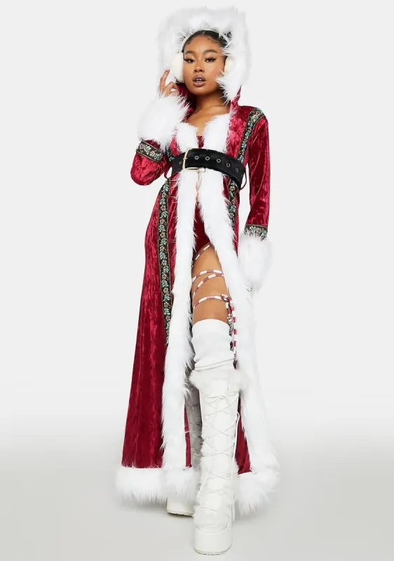 Fur Trimmed Hooded Trench Coat sold by Dolls Kill