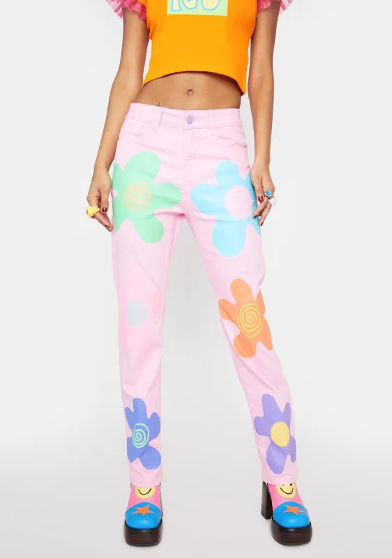 Flower Power Mom Jeans sold by Dolls Kill