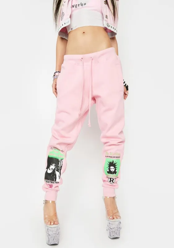 Pink All My Friends Are Murderers Joggers sold by Dolls Kill