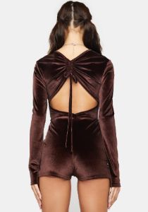 Chocolate Velvet Romper sold by Dolls Kill