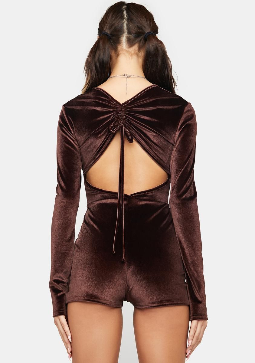 Chocolate Velvet Romper sold by Dolls Kill product image thumbnail 5
