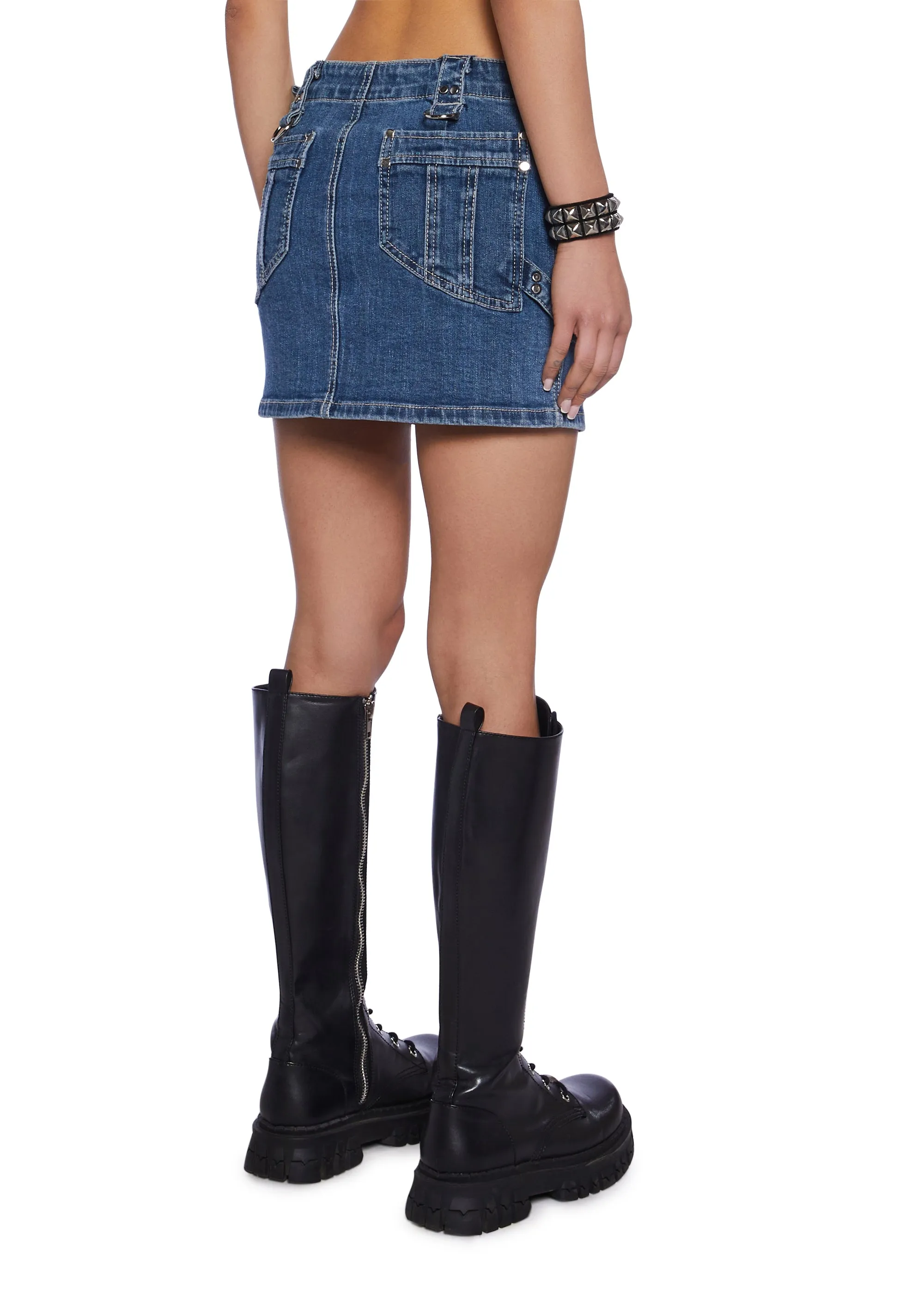 Power Mini Skirt - Blue sold by Dolls Kill product image thumbnail 4