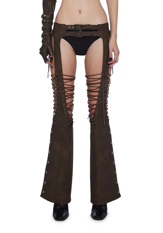 Fader Lace Up Chaps sold by Dolls Kill