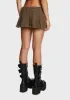 Washed Denim Pleated Micro Skort - Olive sold by Dolls Kill