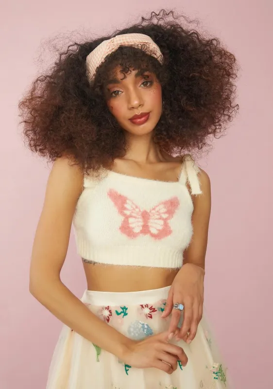 Cream Longing For You Fuzzy Tank Top sold by Dolls Kill