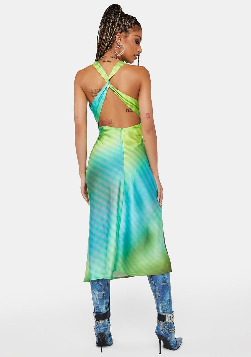 Space Blur Midi Slip Dress sold by Dolls Kill product image thumbnail 4