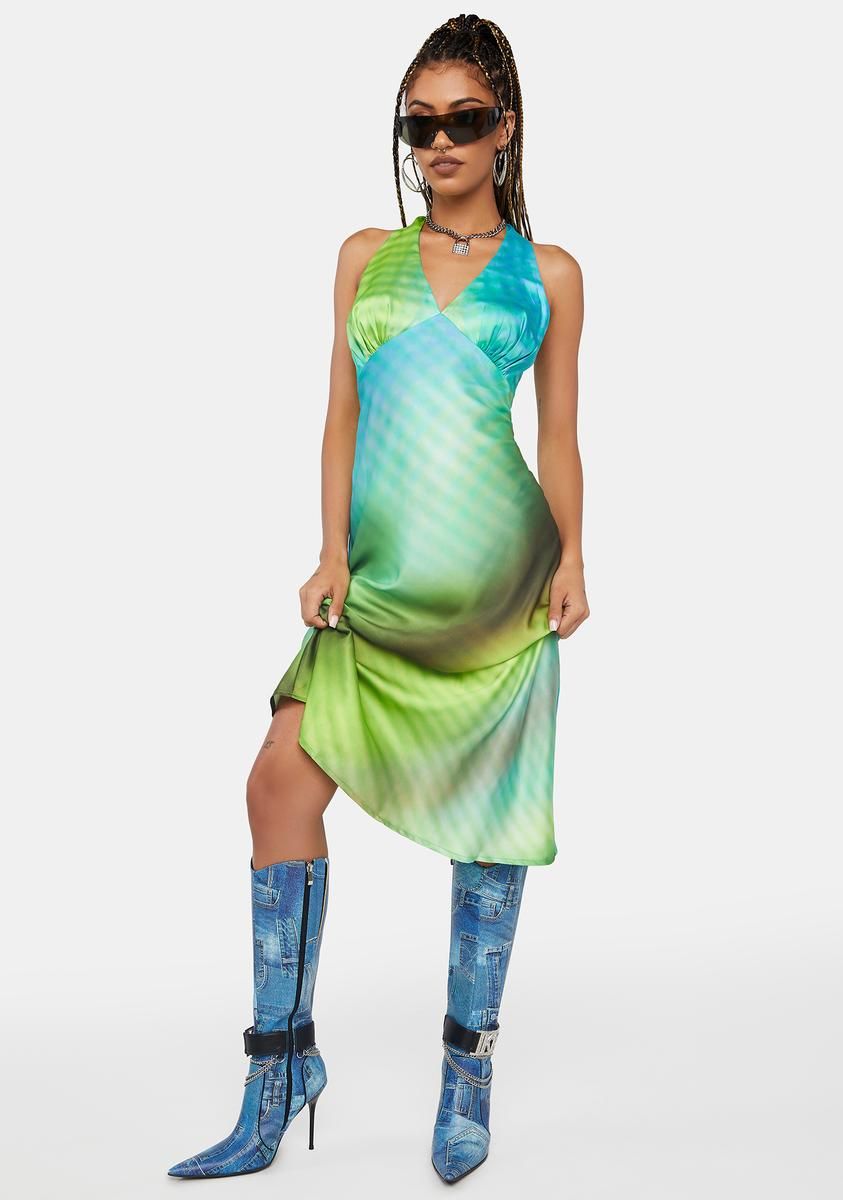 Space Blur Midi Slip Dress sold by Dolls Kill