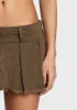 Washed Denim Pleated Micro Skort - Olive sold by Dolls Kill